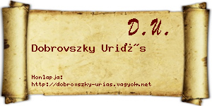 Dobrovszky Uriás névjegykártya