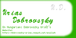 urias dobrovszky business card